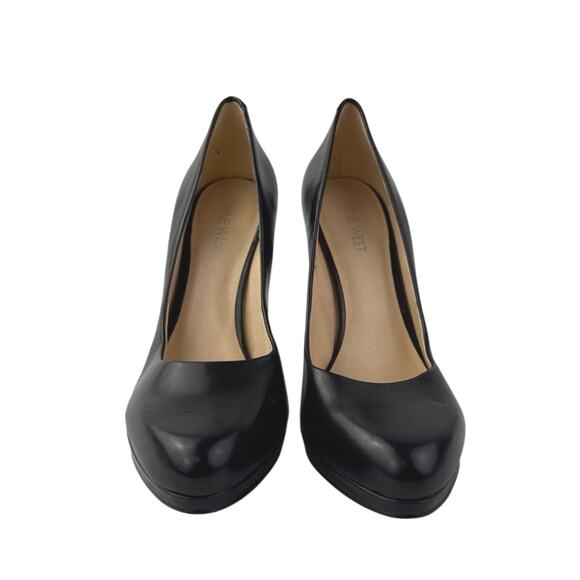 Nine West Rocha Women's Black Leather Slip On High Heels Pumps Shoes Size 8 - Picture 2 of 7